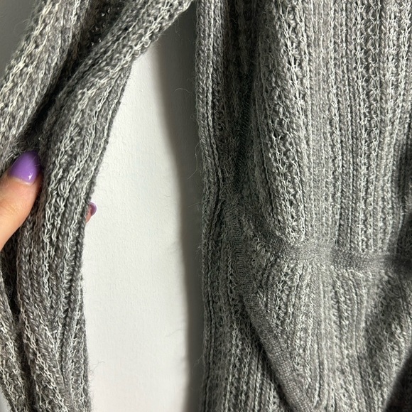 TSE Wool Silk Blend Gray Zip Up Knit Lightweight Cardigan Sweater Size Large - Picture 6 of 9